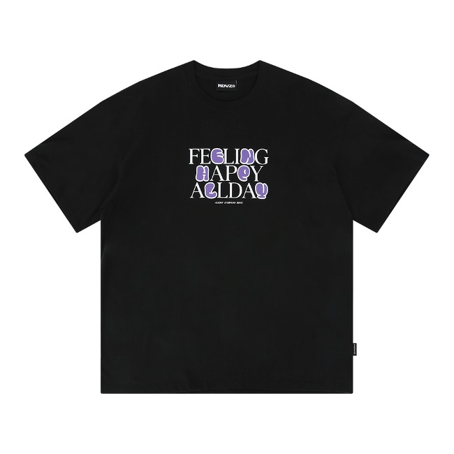 F.H.A 레터링 티셔츠 - 블랙
